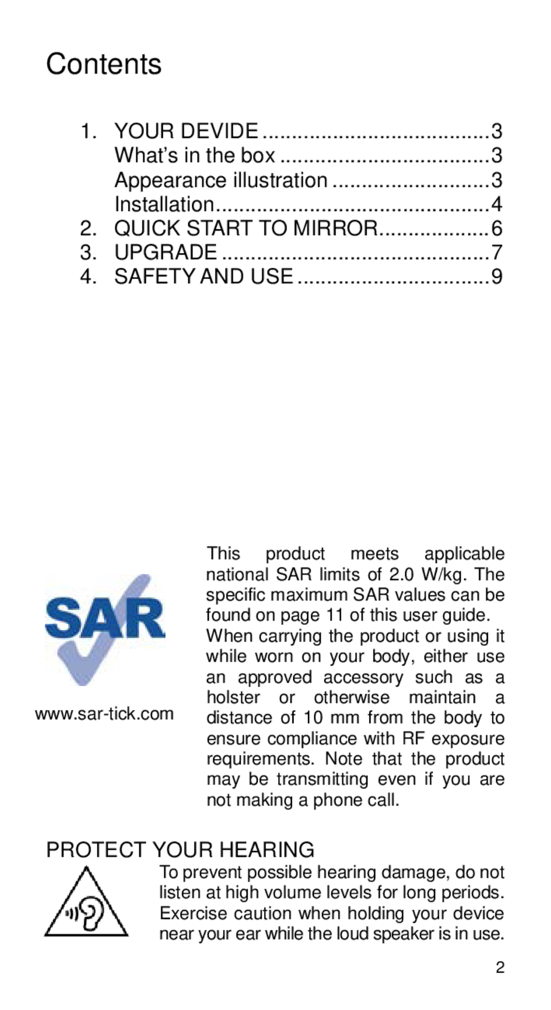 Alcatel Home V101 manual Contents 