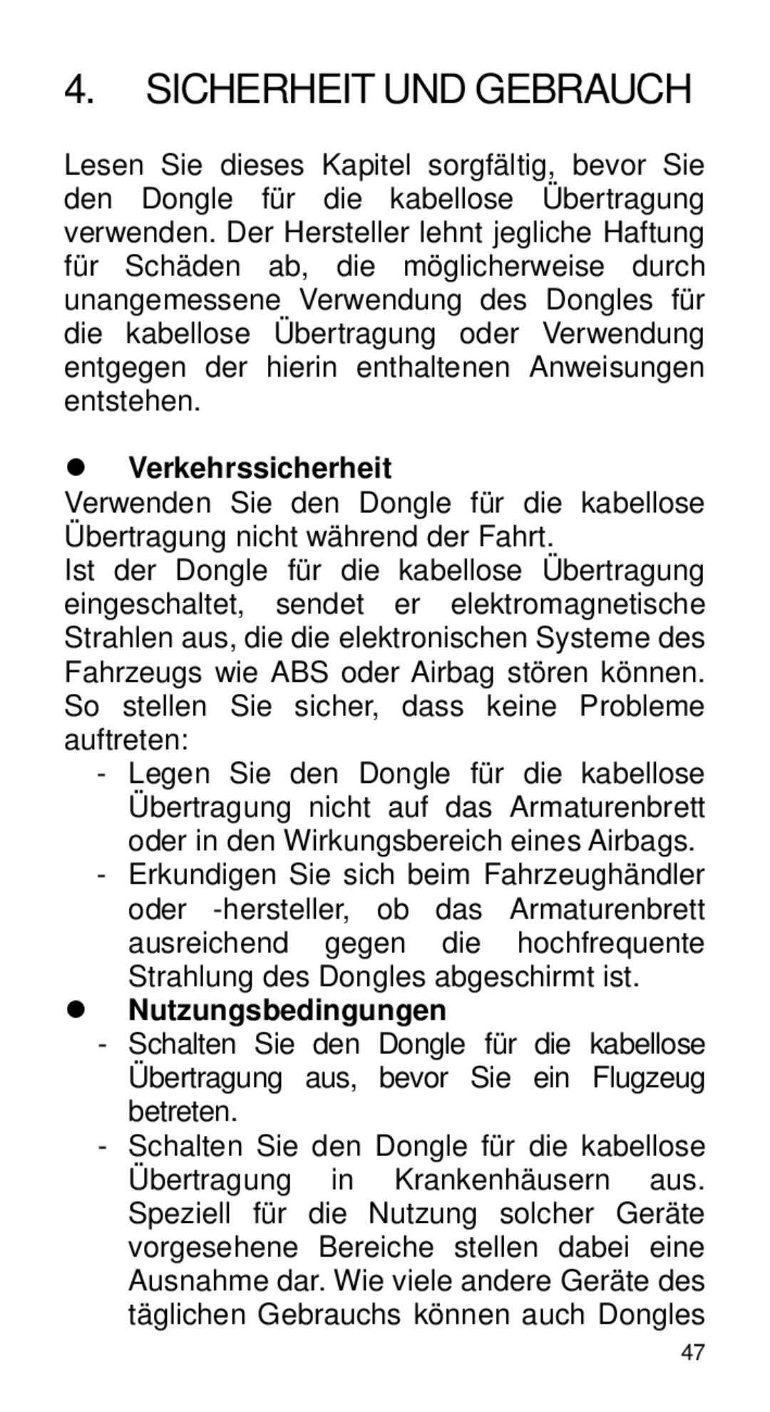 Alcatel Home V101 manual Sicherheit UND Gebrauch,  Verkehrssicherheit,  Nutzungsbedingungen 