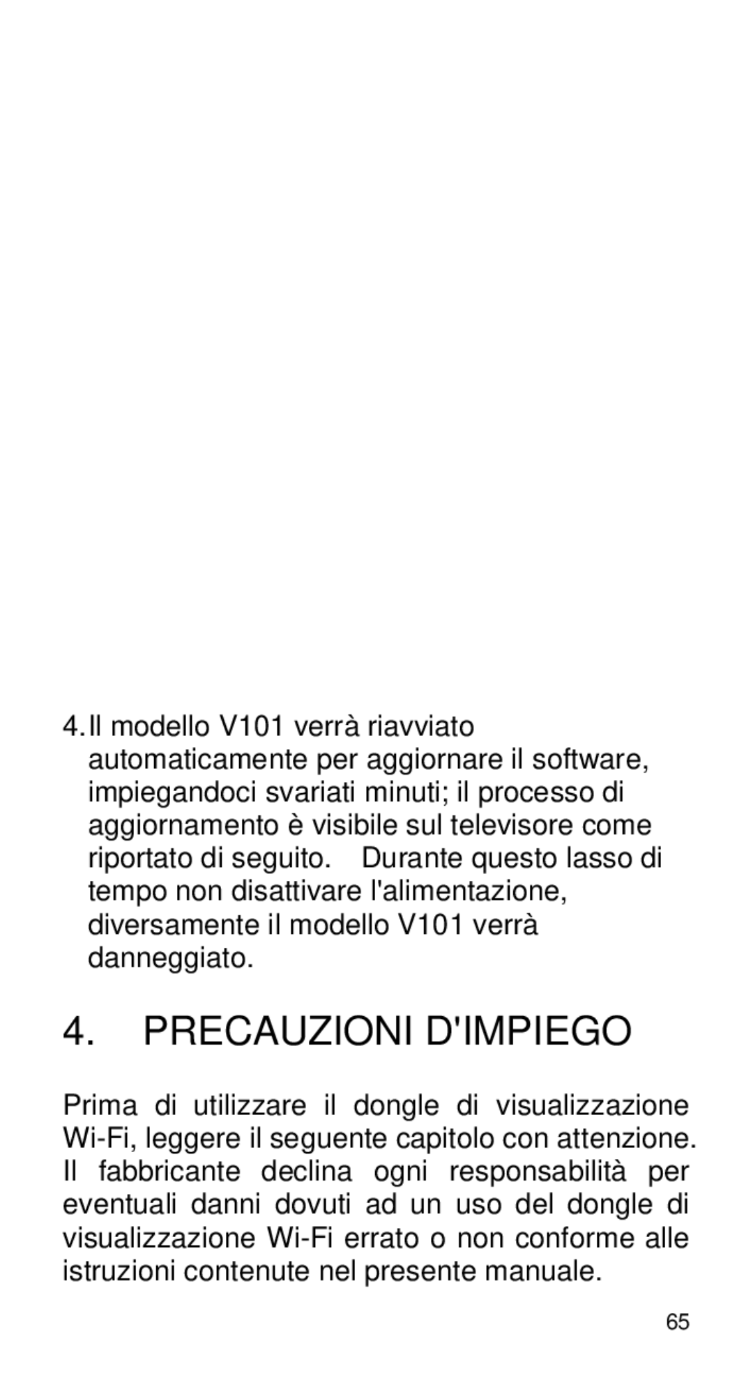 Alcatel Home V101 manual Precauzioni Dimpiego 