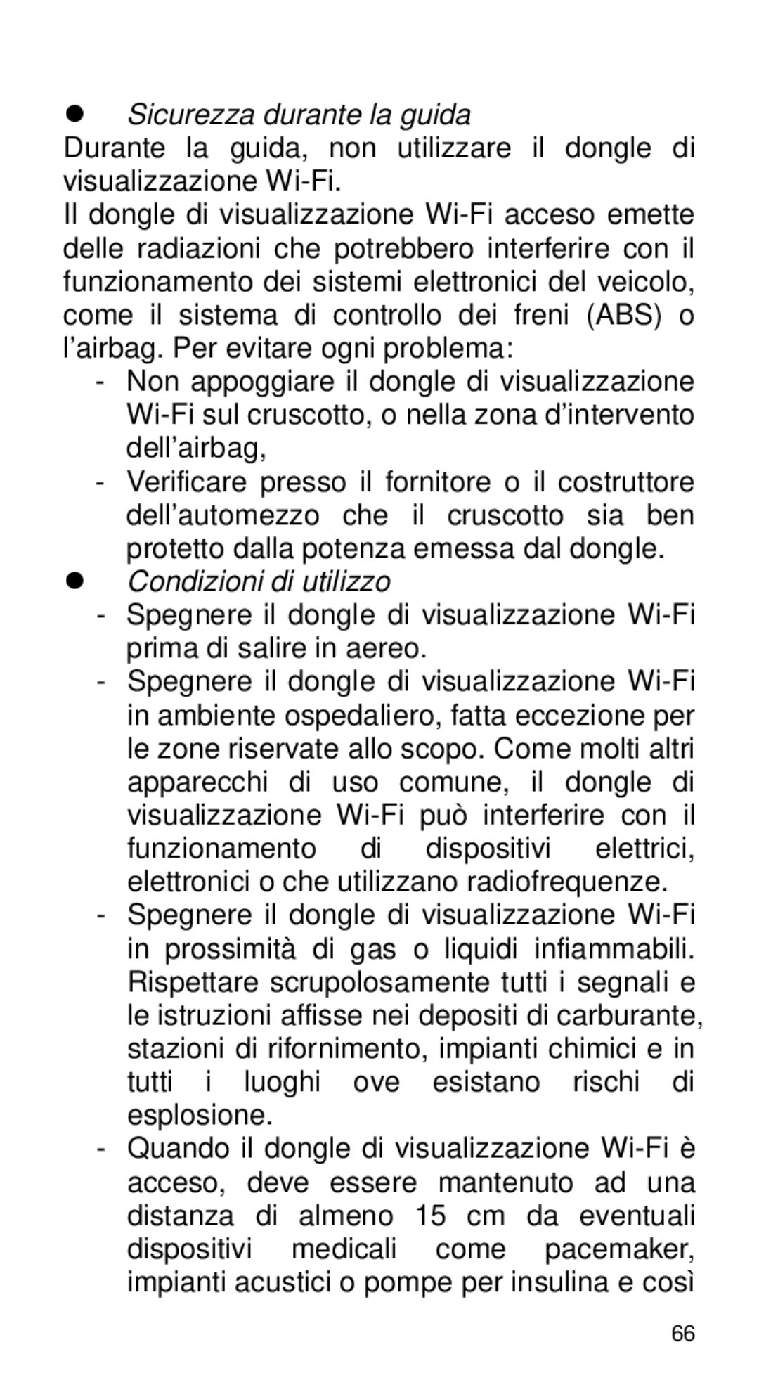 Alcatel Home V101 manual  Sicurezza durante la guida,  Condizioni di utilizzo 