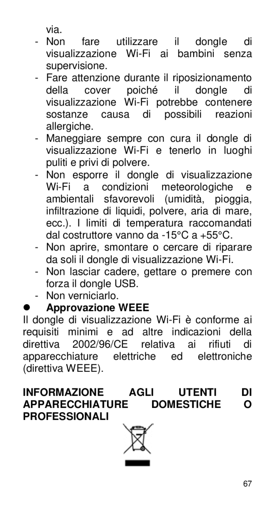 Alcatel Home V101 manual  Approvazione Weee 