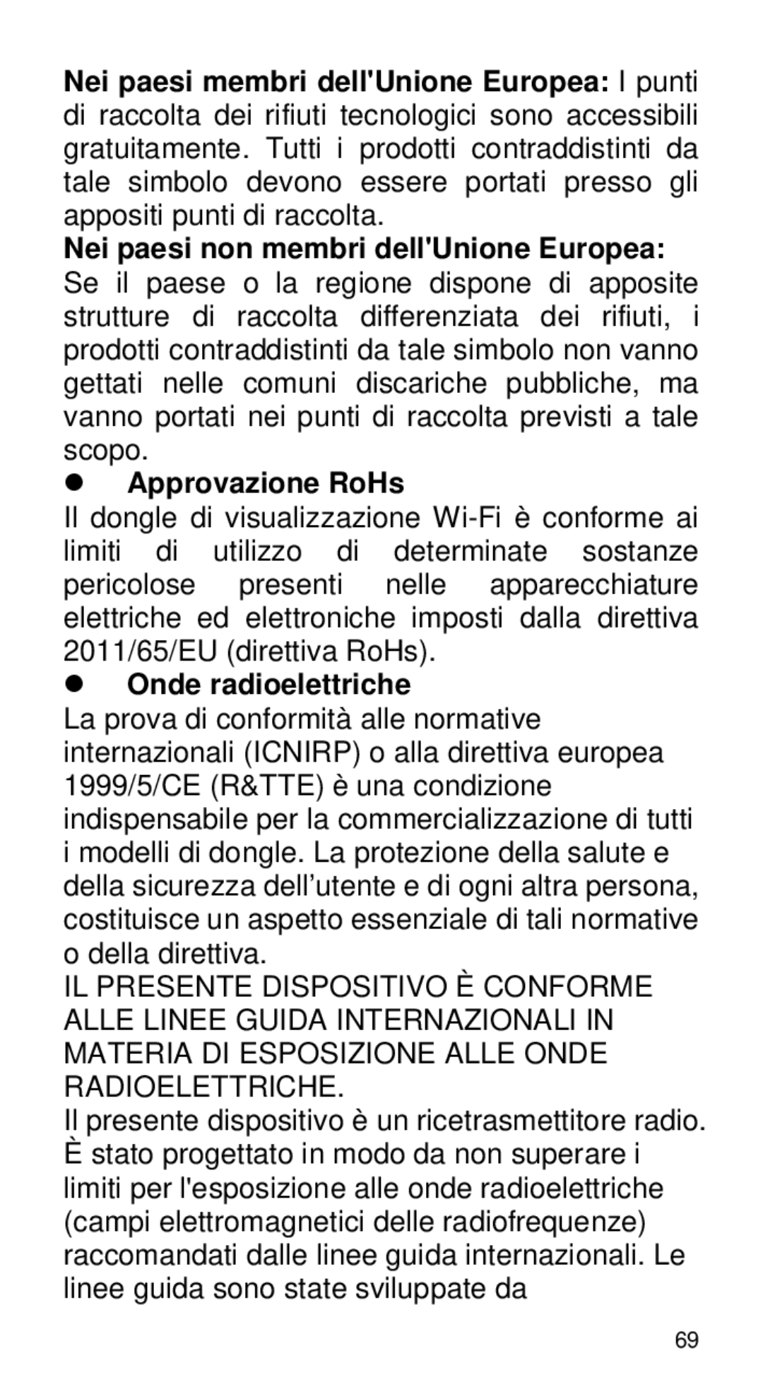 Alcatel Home V101 manual  Onde radioelettriche, Il presente dispositivo è un ricetrasmettitore radio 