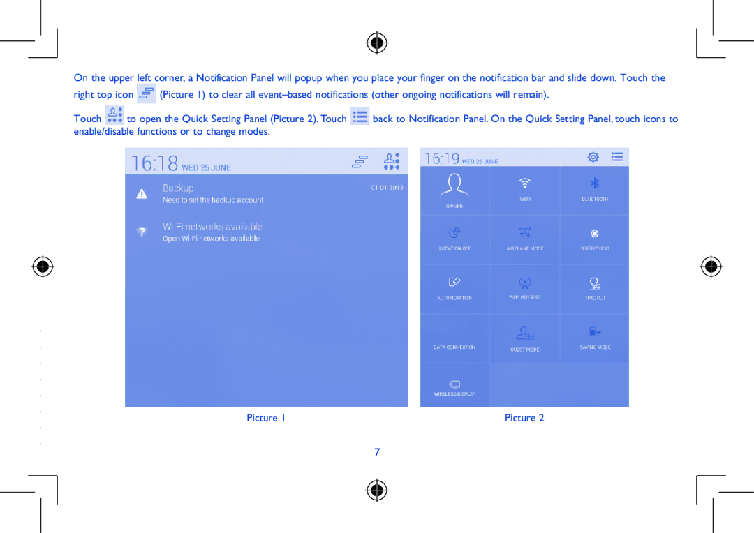 Alcatel I216X manual Enable/disable functions or to change modes Picture 