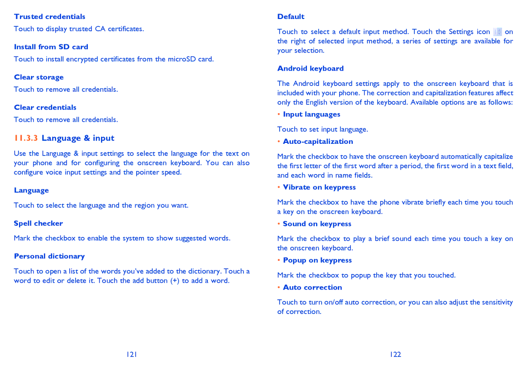 Alcatel IDOL MINI manual Language & input 