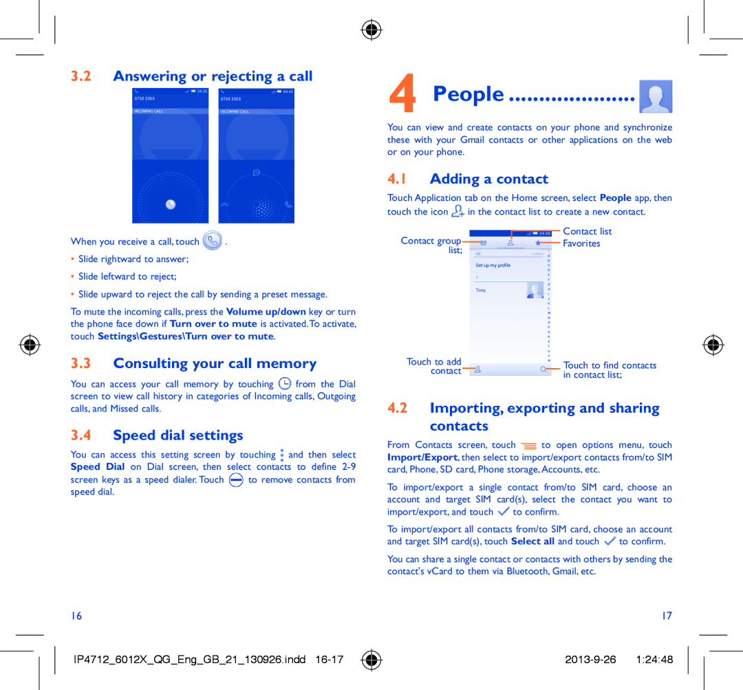 Alcatel IDOL MINI manual People 