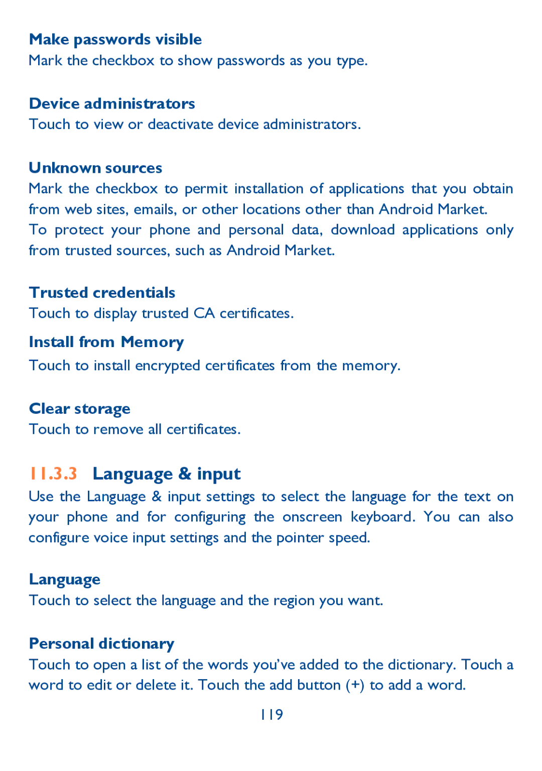 Alcatel IDOL ULTRA manual Language & input 