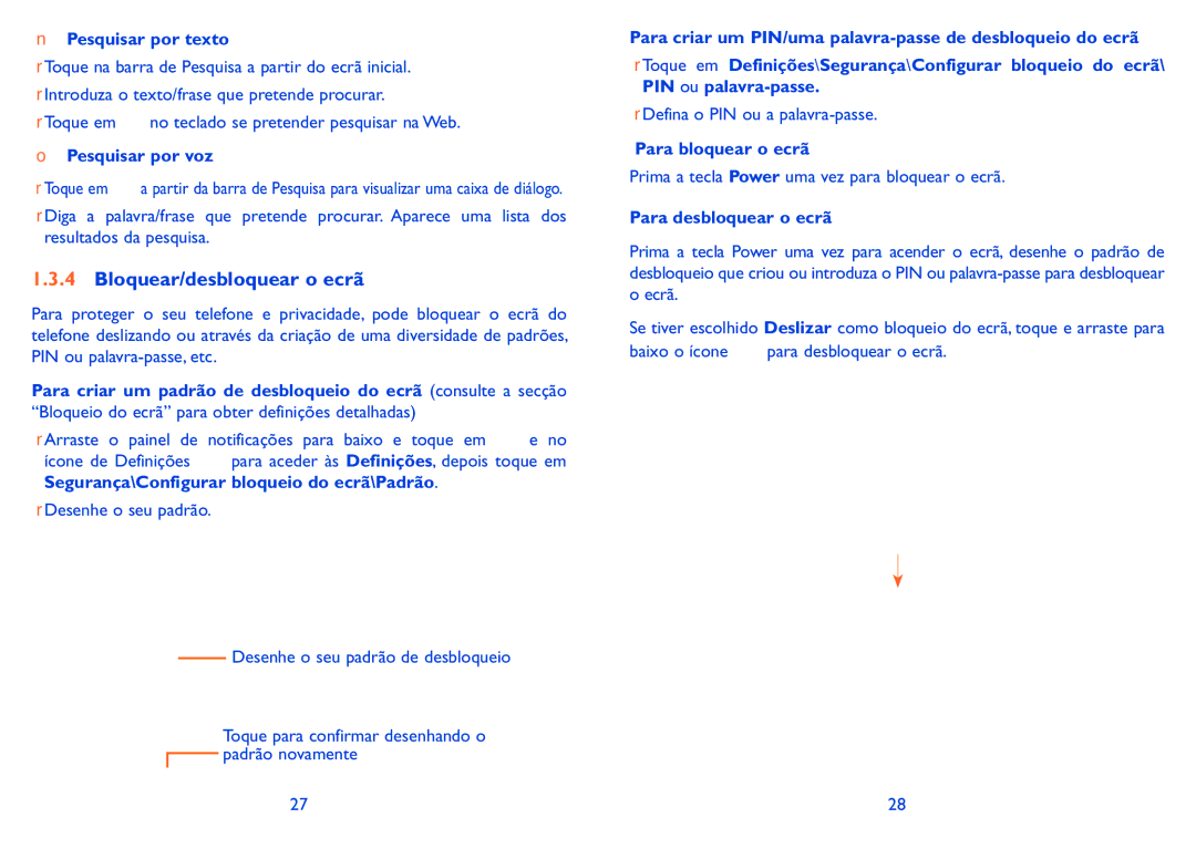 Alcatel IDOL X manual Bloquear/desbloquear o ecrã 