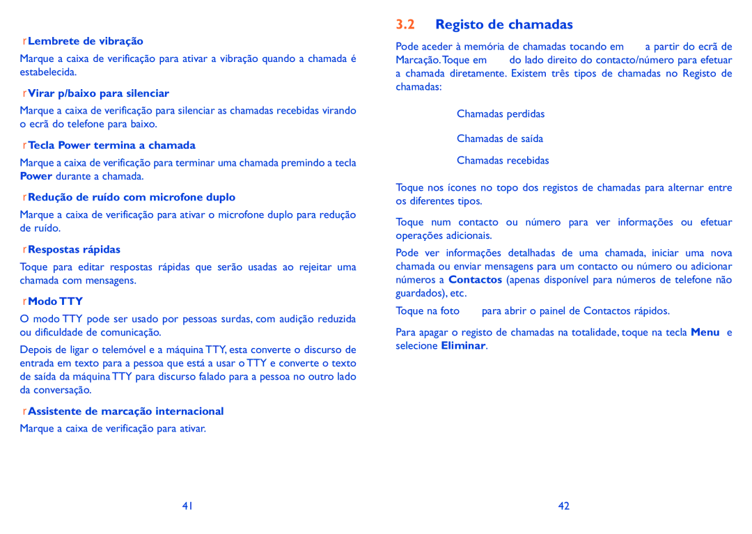 Alcatel IDOL X manual Registo de chamadas 