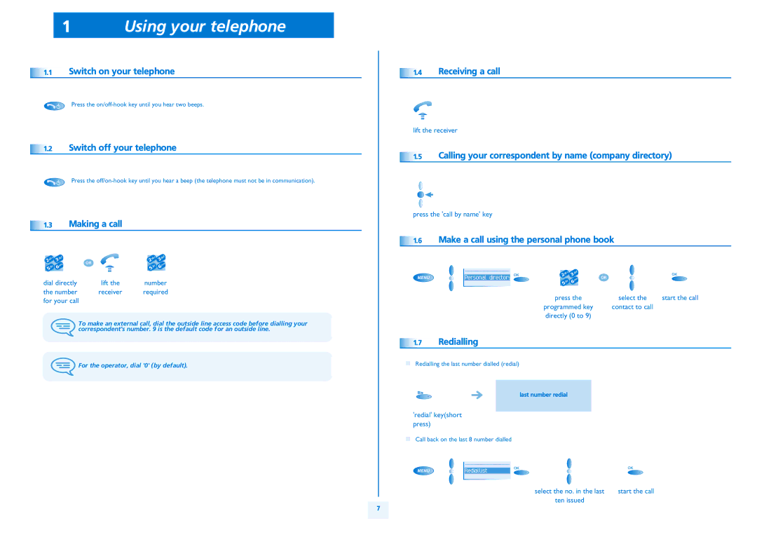 Alcatel IPTOUCH 300 manual Using your telephone 