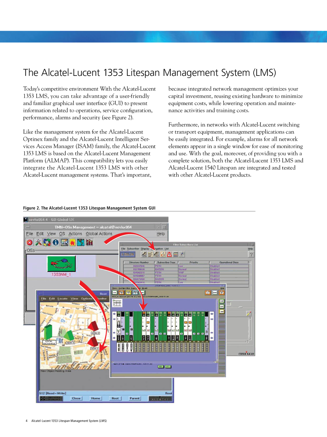 Alcatel-Lucent Alcatel-Lucent 1353 Litespan Management System LMS, Alcatel-Lucent 1353 Litespan Management System GUI 