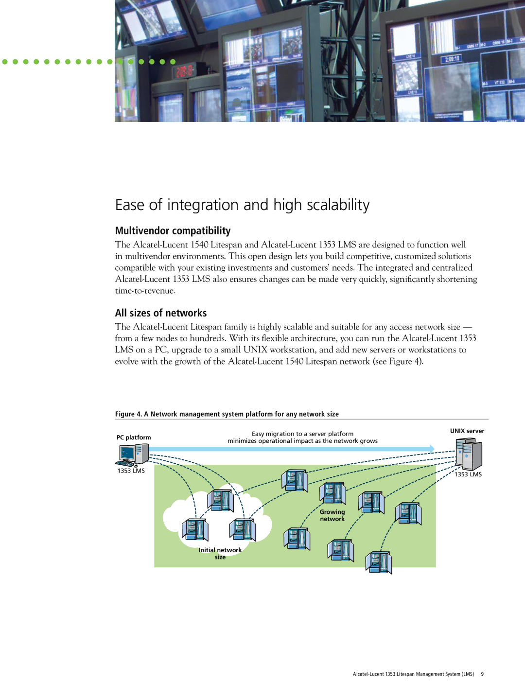 Alcatel-Lucent 1353 manual Ease of integration and high scalability, Multivendor compatibility, All sizes of networks 