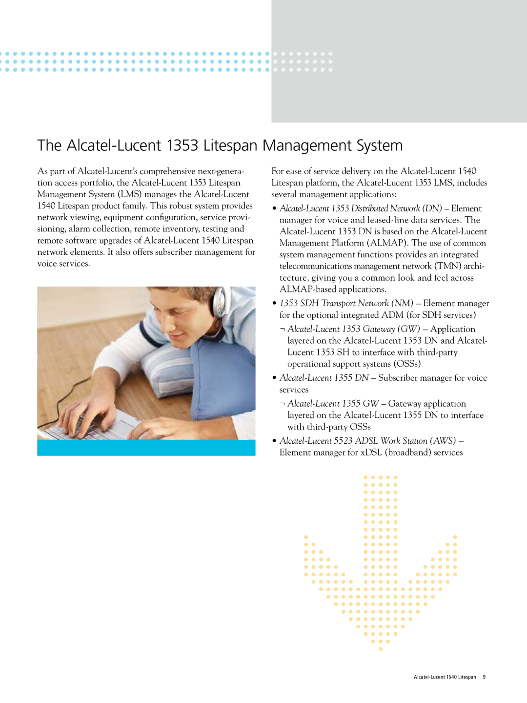 Alcatel-Lucent 1540 manual Alcatel-Lucent 1353 Litespan Management System 