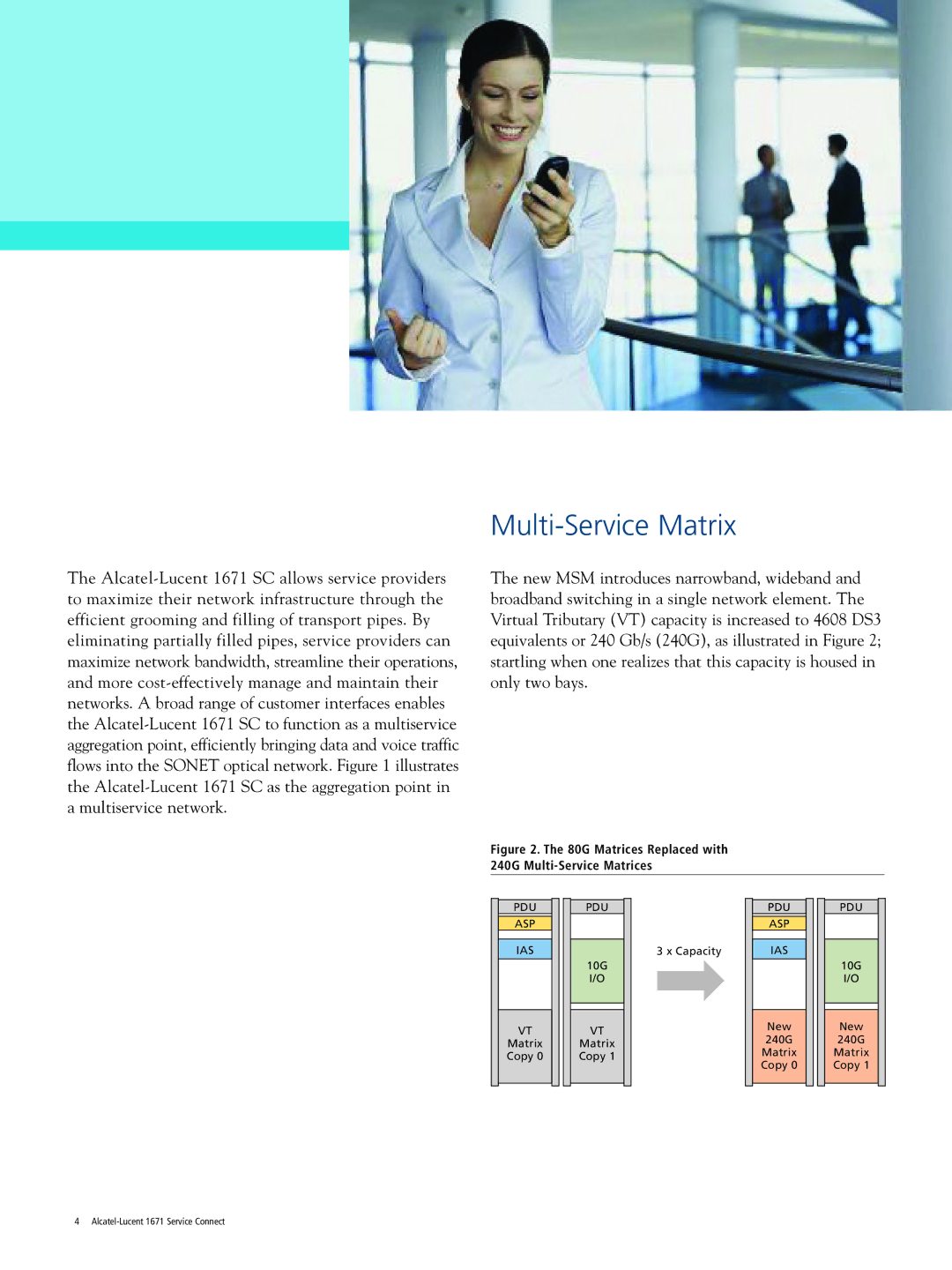 Alcatel-Lucent 1671 manual Multi-Service Matrix, 80G Matrices Replaced with 240G Multi-Service Matrices 