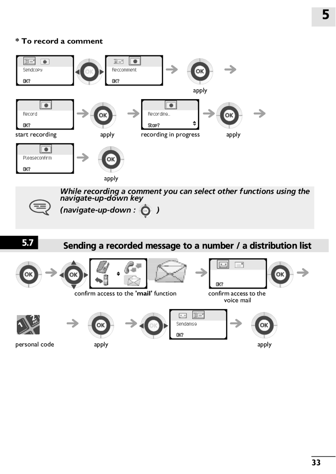 Alcatel-Lucent 400, 300 manual To record a comment 