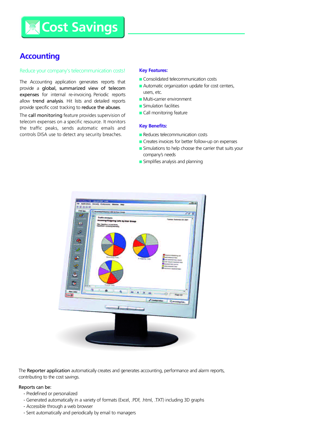 Alcatel-Lucent 4760 manual Cost Savings, Accounting 