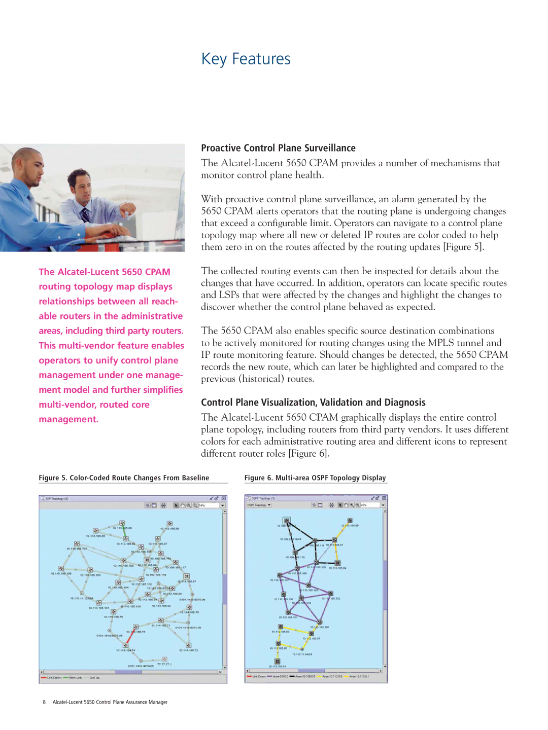 Alcatel-Lucent 5650 manual Key Features, Proactive Control Plane Surveillance 