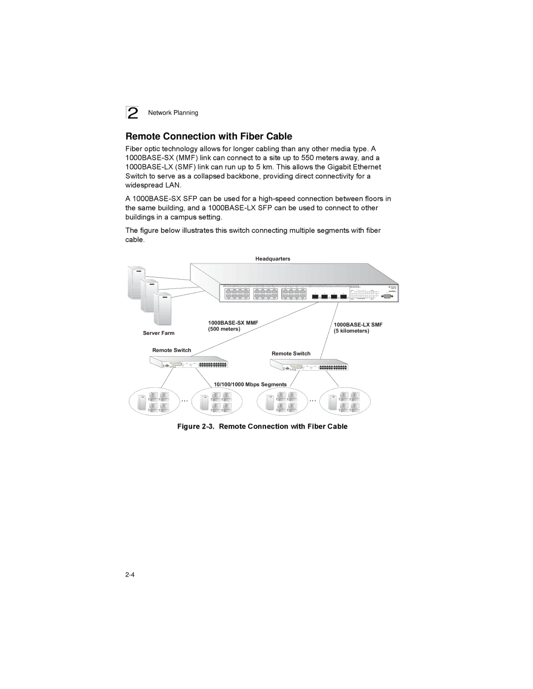 Alcatel-Lucent 6300-24 manual Remote Connection with Fiber Cable 