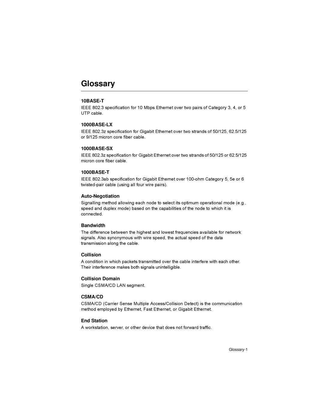 Alcatel-Lucent 6300-24 manual Glossary-1 