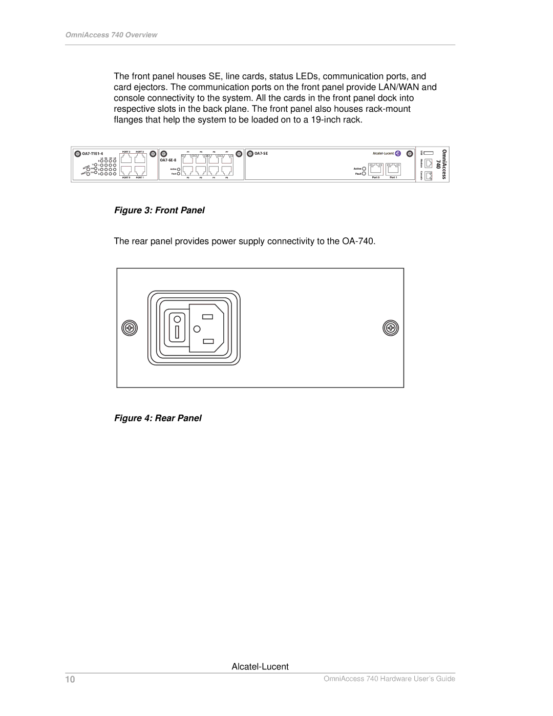 Alcatel-Lucent 740 manual Front Panel 