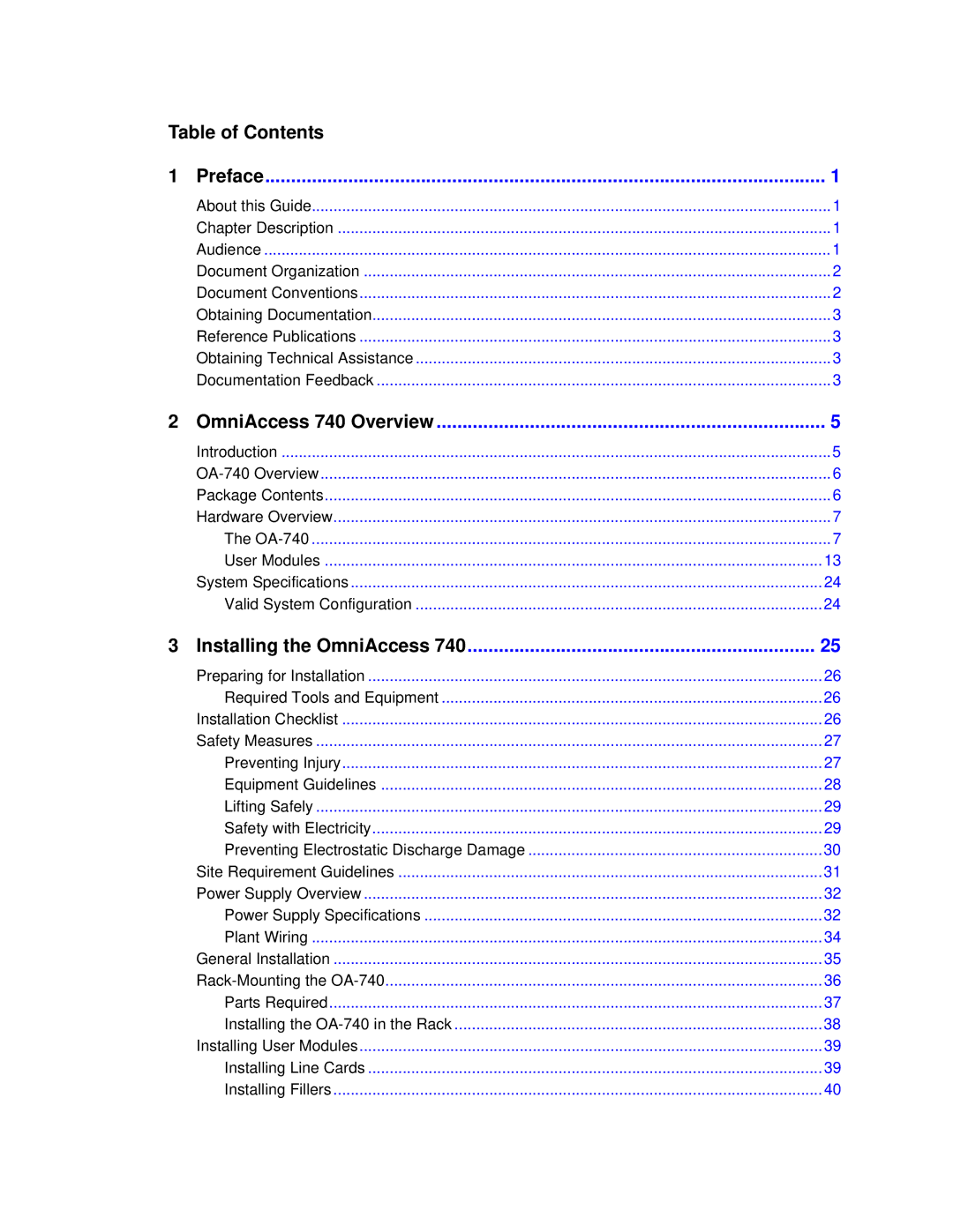 Alcatel-Lucent 740 manual Preface 