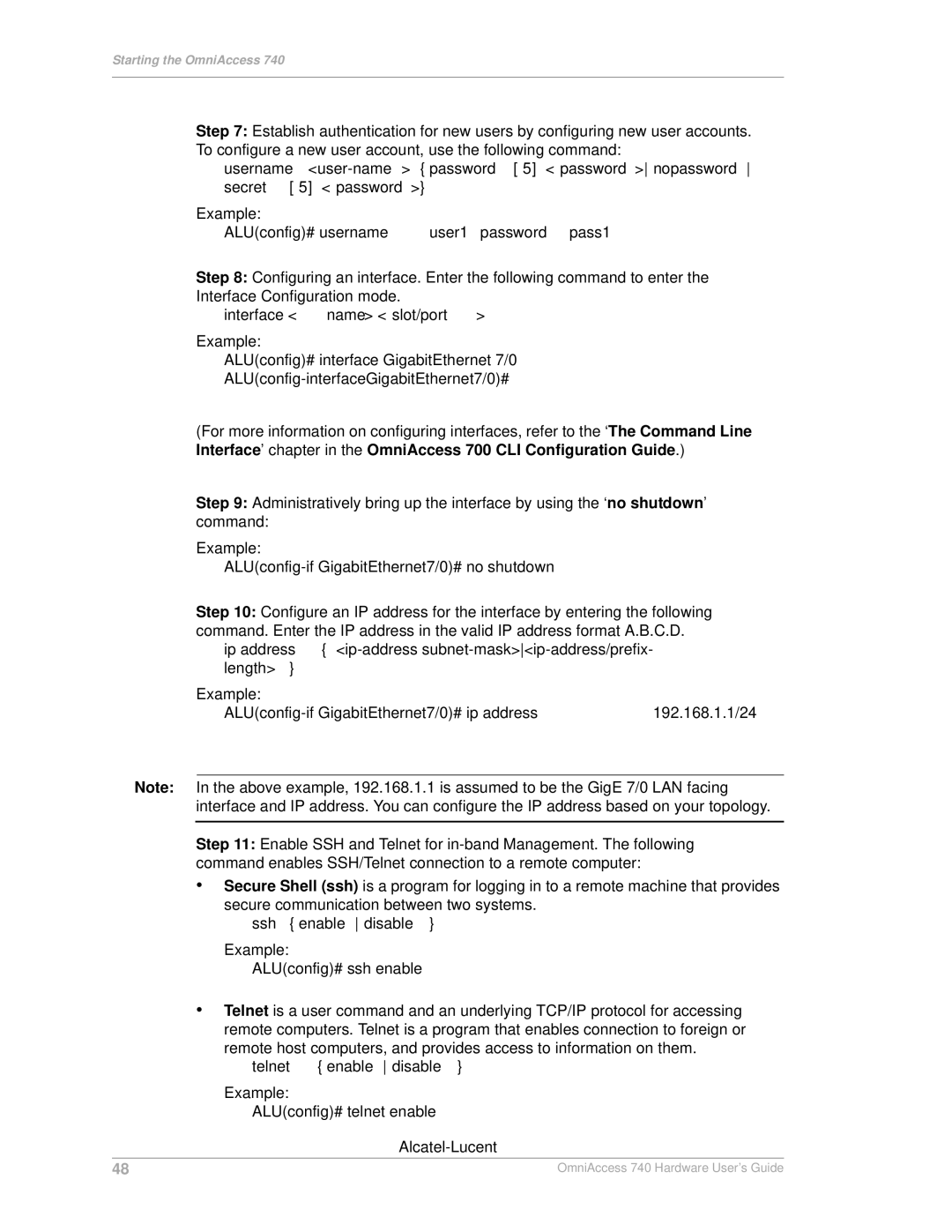 Alcatel-Lucent 740 manual Interface name slot/port 