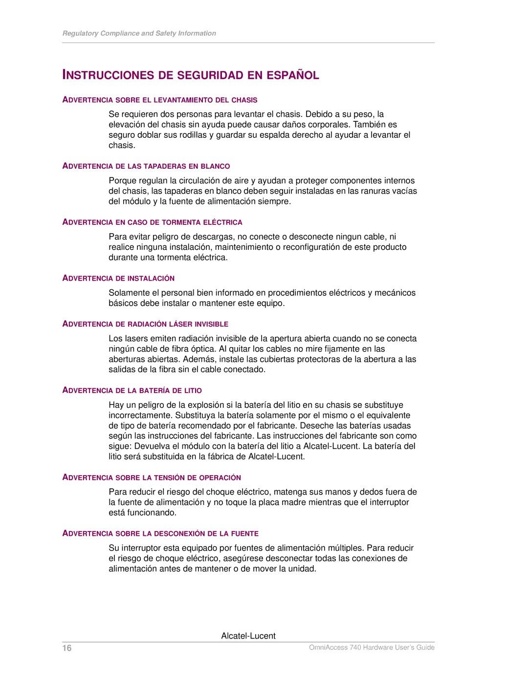 Alcatel-Lucent 740 manual Instrucciones DE Seguridad EN Español 