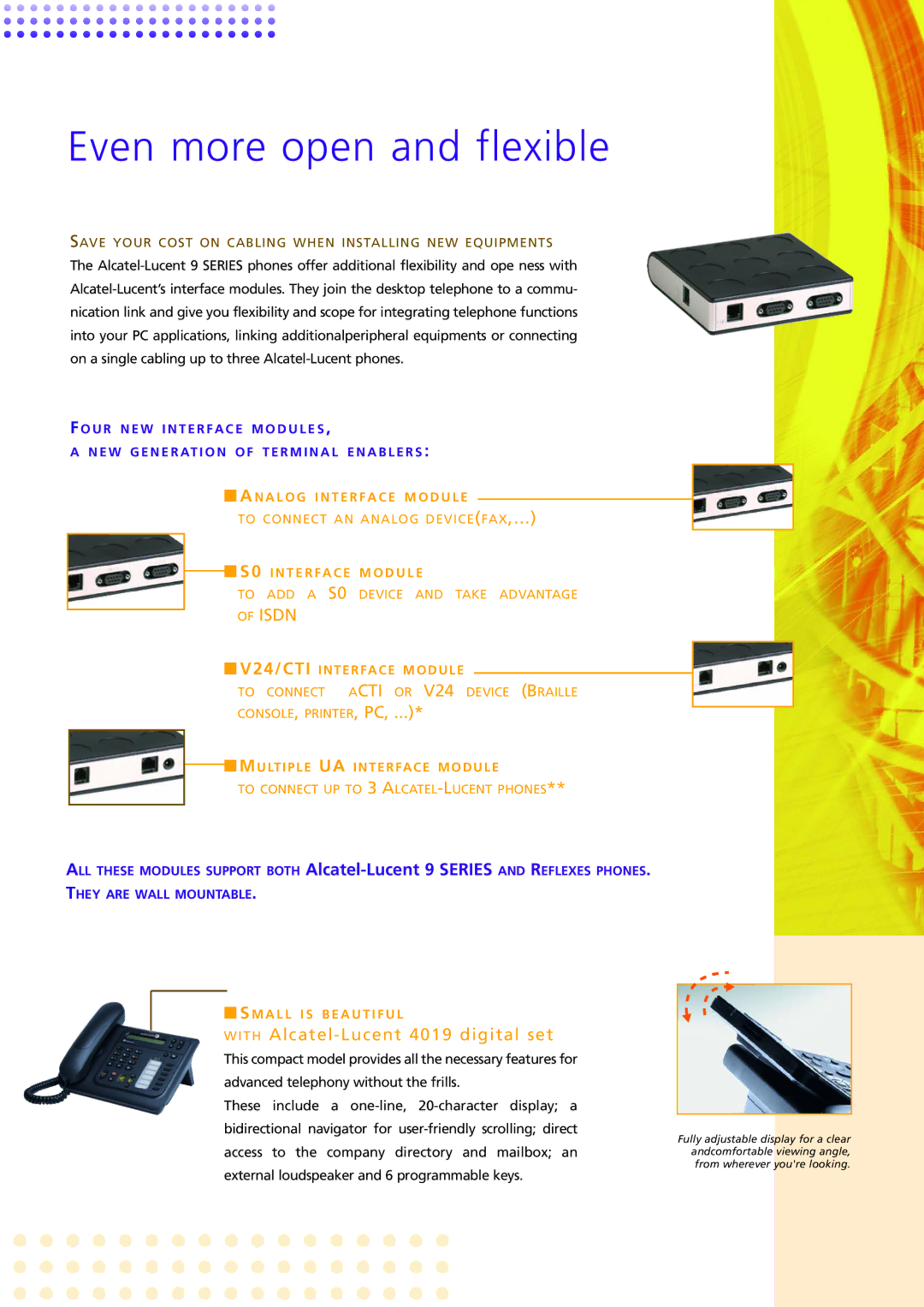 Alcatel-Lucent 9 Series manual Even more open and flexible, Isdn 