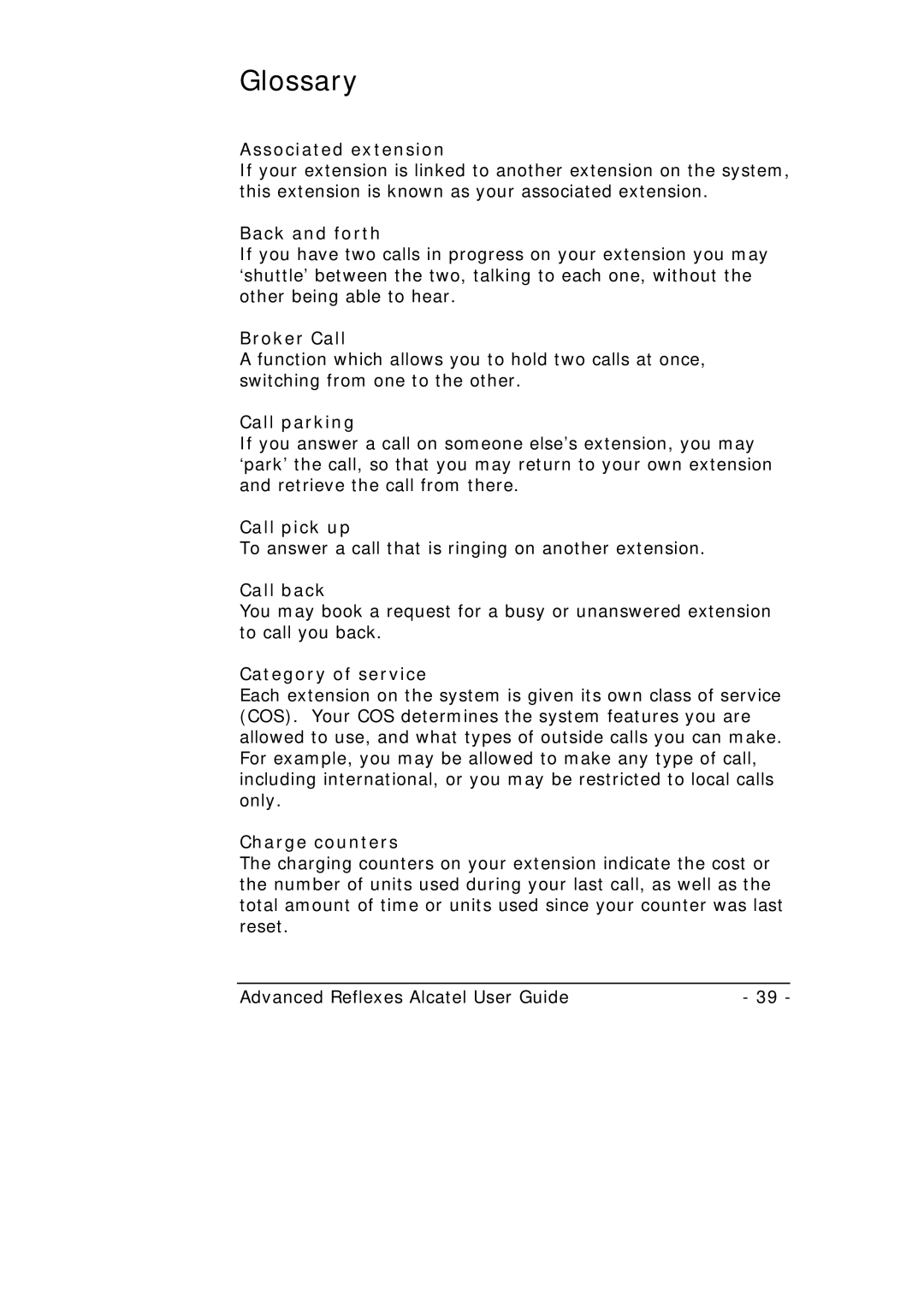 Alcatel-Lucent Alcatel 4400 manual Glossary 