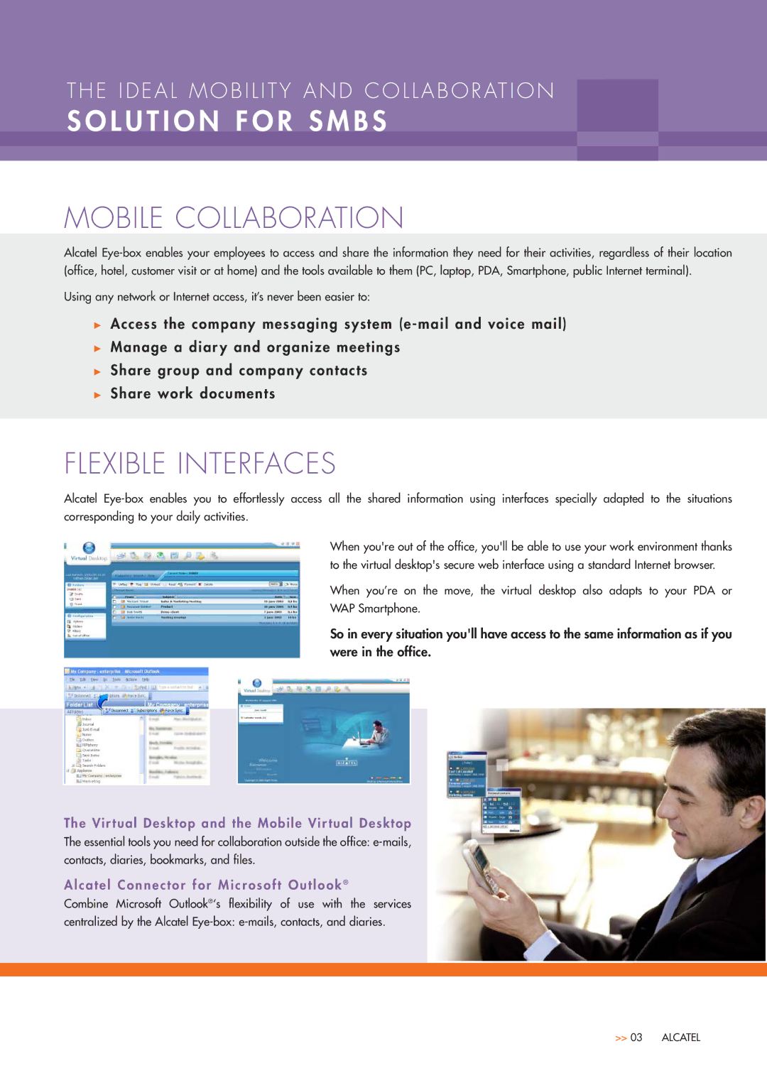 Alcatel-Lucent Eye-Box manual Mobile Collaboration, Flexible Interfaces, Vir tual Desktop and the Mobile Vir tual Desktop 