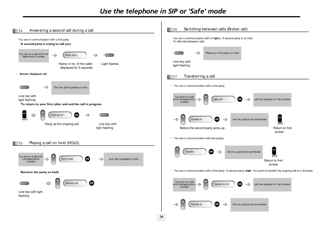 Alcatel-Lucent 4019 Digital manual Answering a second call during a call, Placing a call on hold Hold, Line key with 