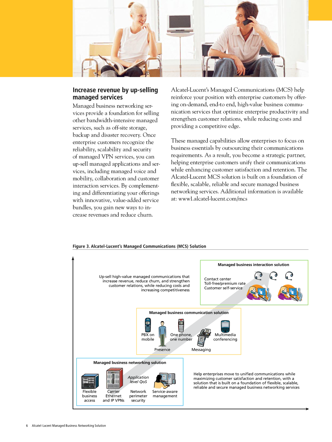 Alcatel-Lucent Managed Business Network manual Increase revenue by up-selling managed services 