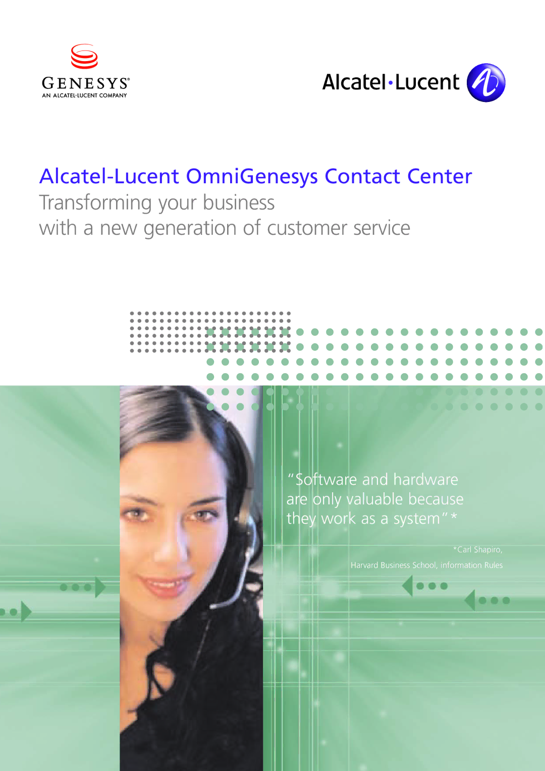 Alcatel-Lucent OmniGenesys manual With a new generation of customer service 