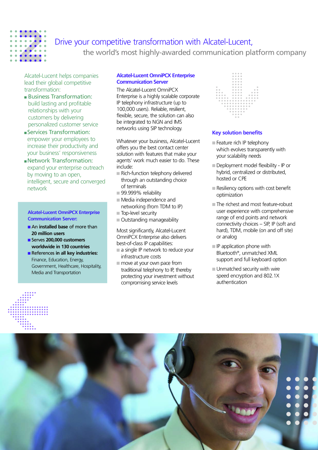 Alcatel-Lucent OmniGenesys manual Drive your competitive transformation with Alcatel-Lucent 