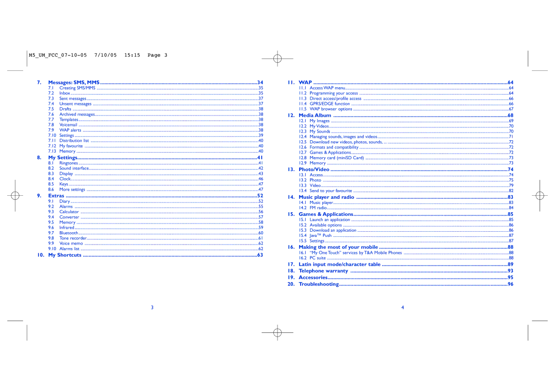 Alcatel Mobile Phone manual M5UMFCC07-10-05 7/10/05 