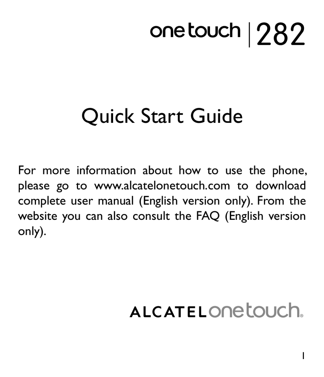 Alcatel ONE TOUCH 282 manual 