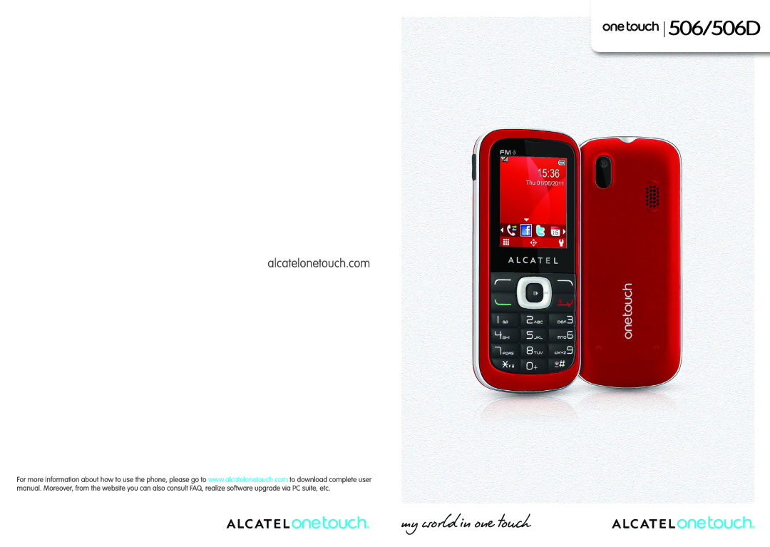 Alcatel ONE TOUCH 506/506D manual Your mobile, Getting started, Calls, Contacts, Opera Mini, MTweet, Call log, Messaging 