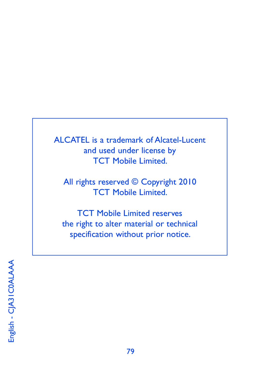 Alcatel ONE TOUCH 606 manual Alcatel is a trademark of Alcatel-Lucent 