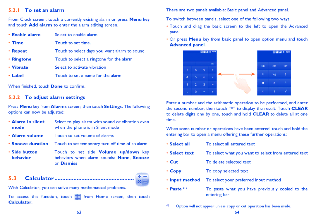 Alcatel ONE TOUCH 903/903D manual Calculator, To set an alarm, To adjust alarm settings 