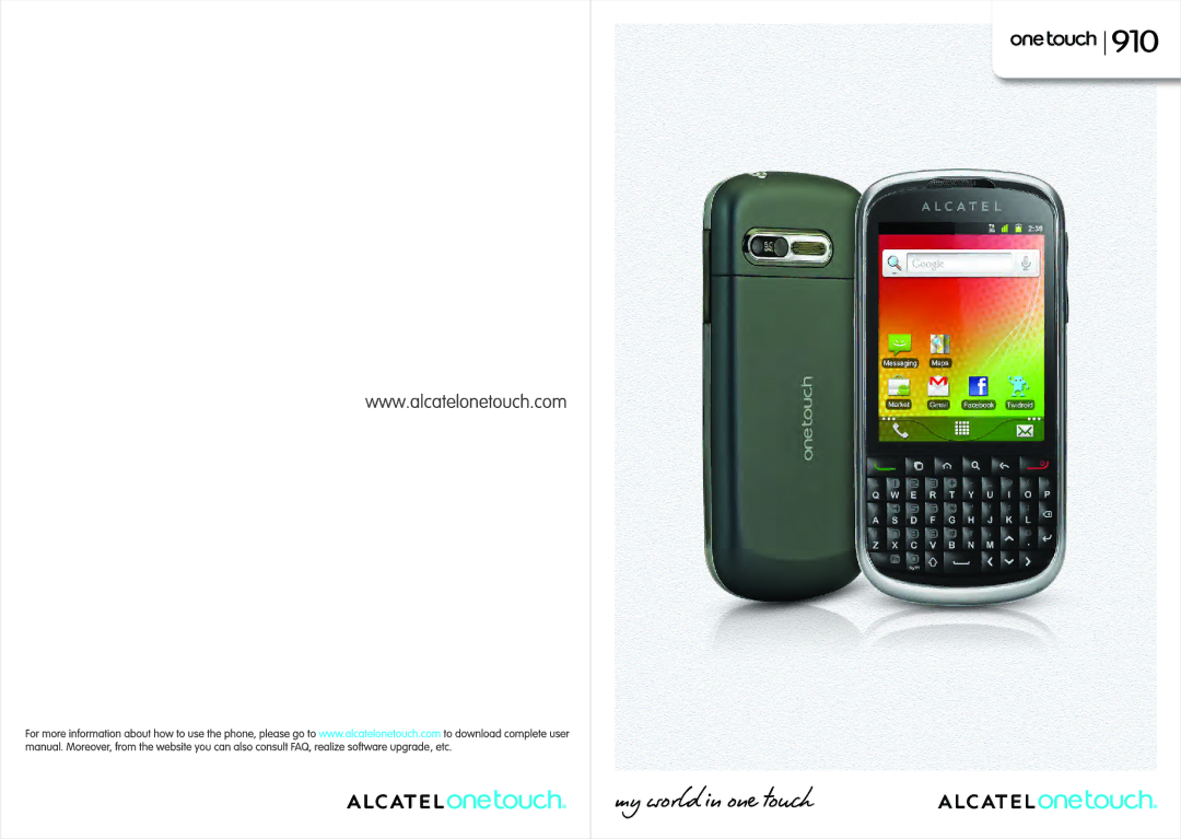 Alcatel ONE TOUCH 910 manual 