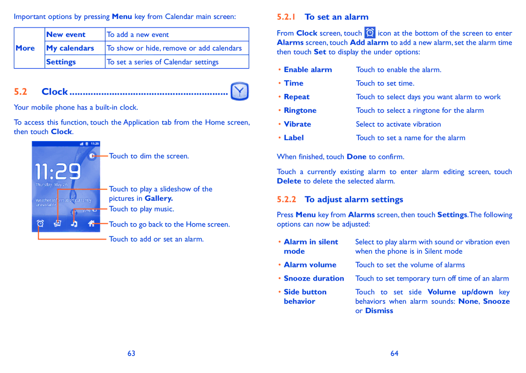 Alcatel ONE TOUCH 910 manual To set an alarm, To adjust alarm settings 