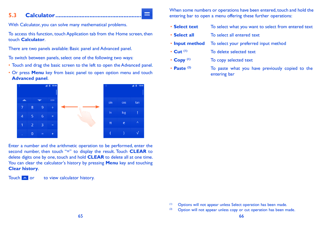 Alcatel ONE TOUCH 910 manual Calculator, Entering bar 