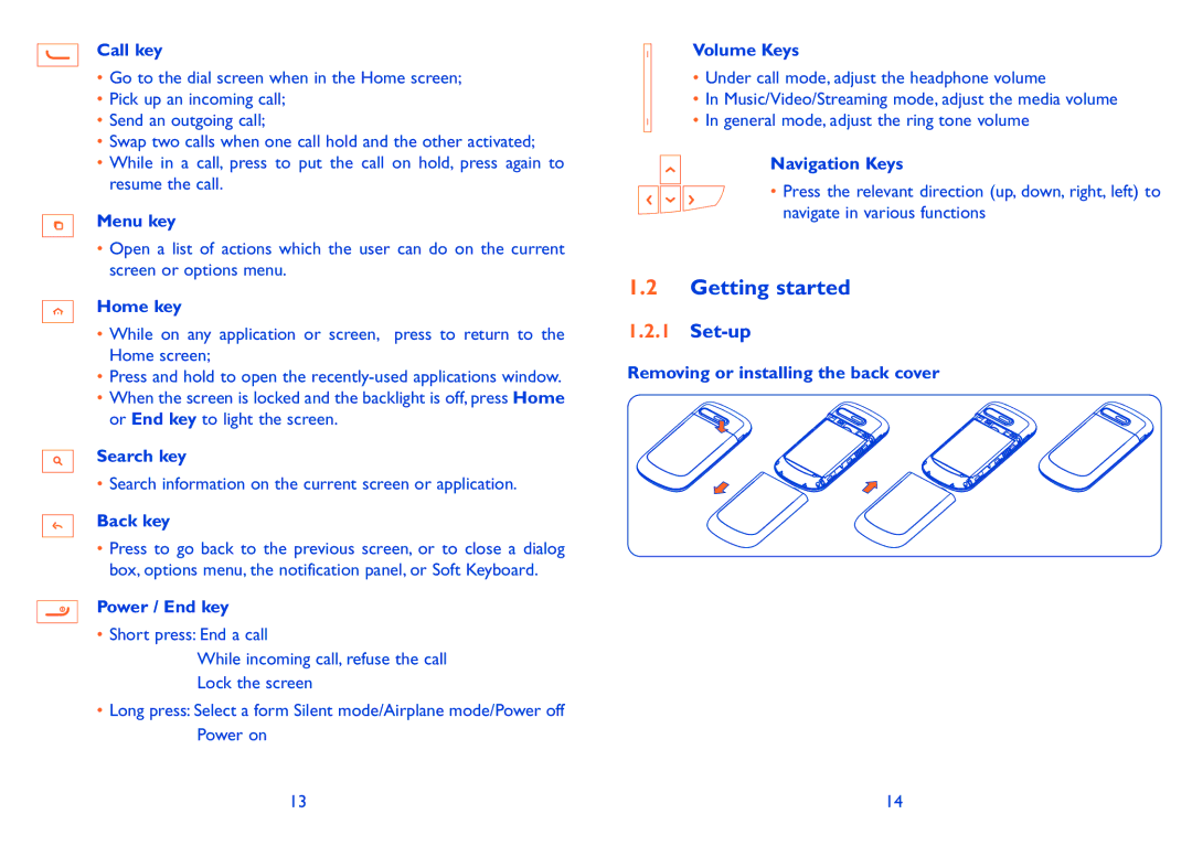 Alcatel ONE TOUCH 910 manual Getting started, Set-up 