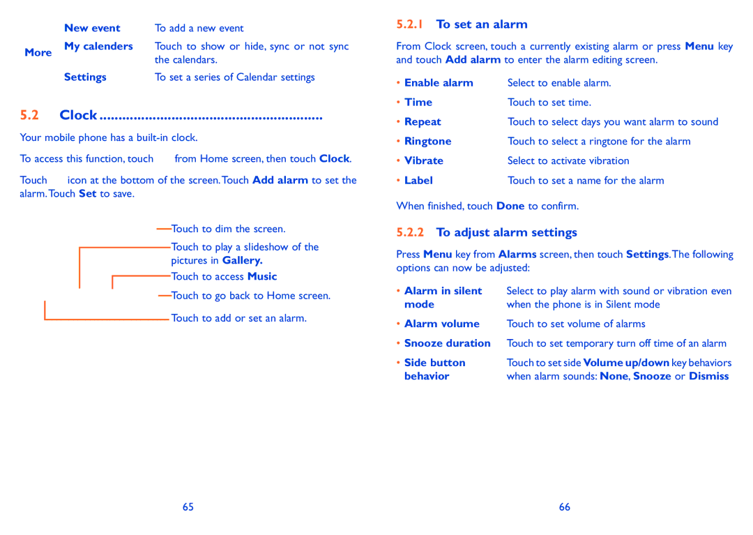 Alcatel ONE TOUCH 916/916D manual To set an alarm, To adjust alarm settings 