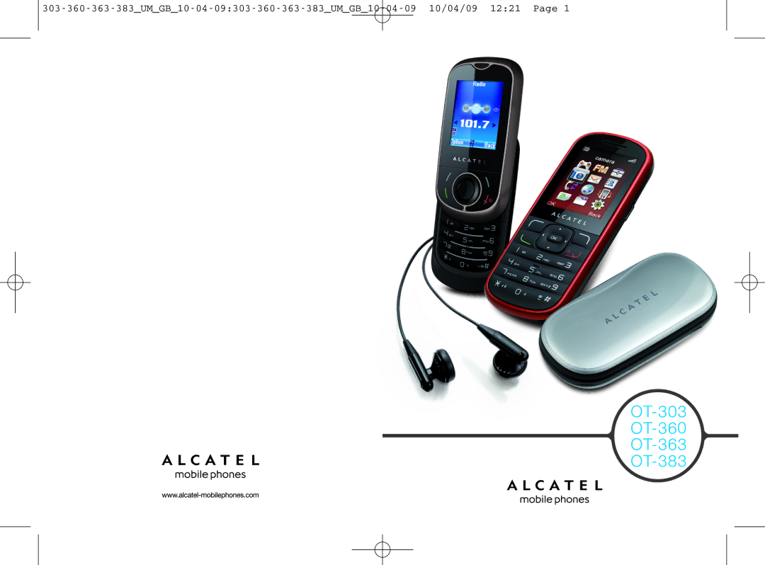 Alcatel OT-303 manual Your mobile, Getting started Calls Call register, Directory, Messages, 10File manager, My settings 