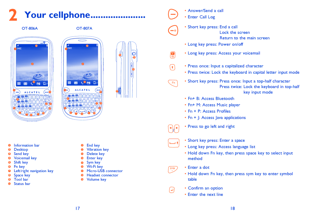 Alcatel OT-806A manual Your cellphone 