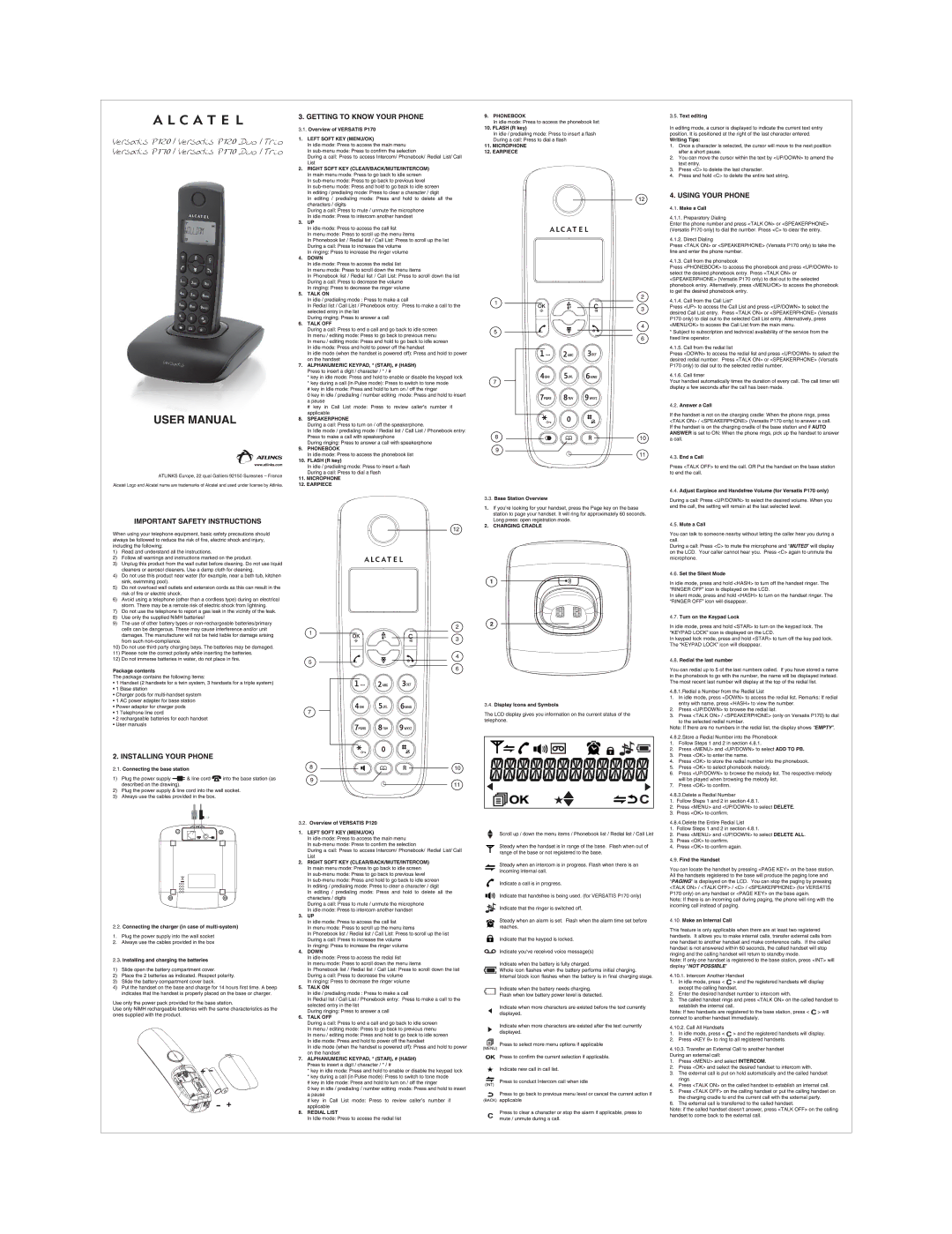 Alcatel P120 manual 