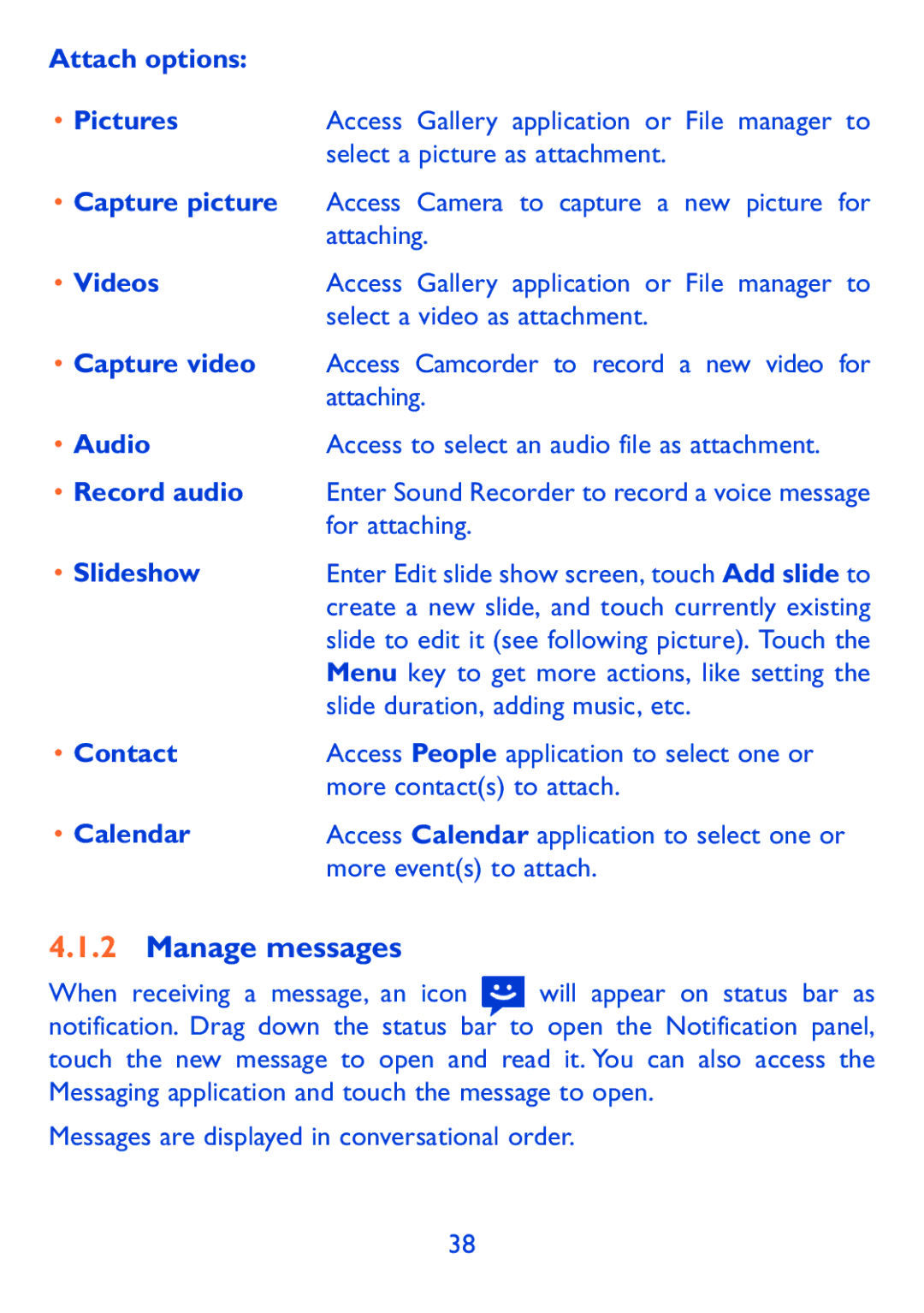 Alcatel Pop 7, P310X manual Manage messages 