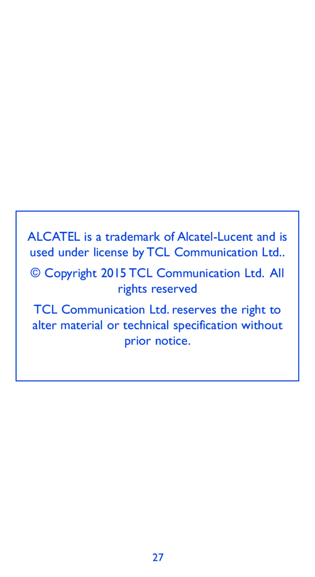 Alcatel P360X manual Rights reserved 