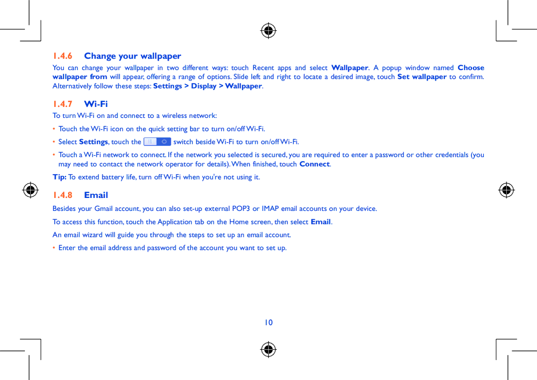 Alcatel Pixi 8 manual Change your wallpaper, Wi-Fi 