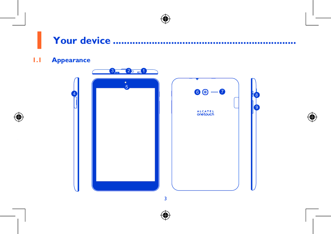 Alcatel Pixi 8 manual Your device, Appearance 